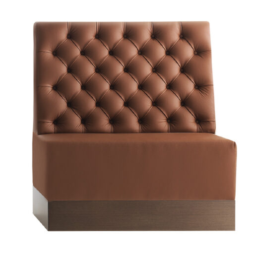 Brown High Back Leather Banquette Hospitality Furniture Lounge Chair