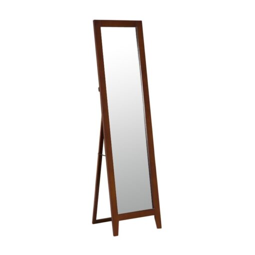 Hozota Brown Finish Wood Frame Floor Standing Mirror Hotel Room Furniture