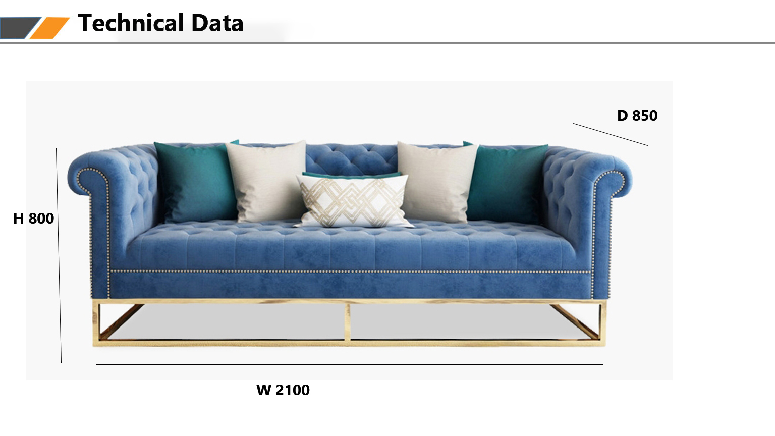 Living Room Furniture American Style Solid Wood Luxury Chesterfield Sofa