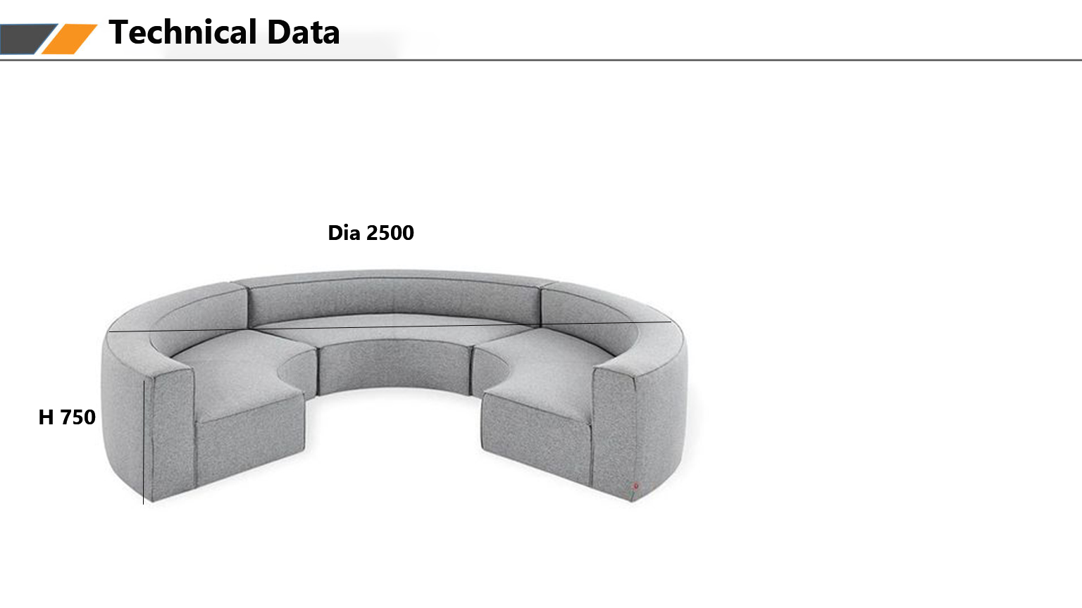 Modern Design Modular Seating Sofa Semi Circle Fabric Lounge Sofa