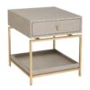 Nightstand End Table with Gold Metal Frame Hotel Furniture