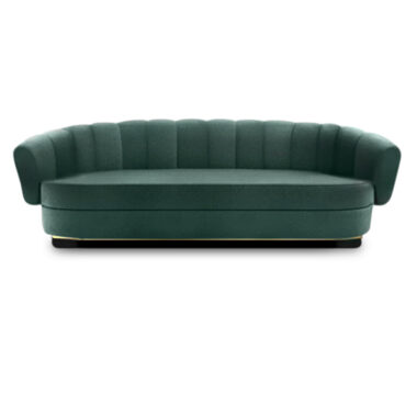 Upholstered Velvet Green Striped Sofaet Hotel Furniture Set