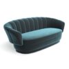 Upholstered Velvet Green Striped Sofaet Hotel Furniture Set