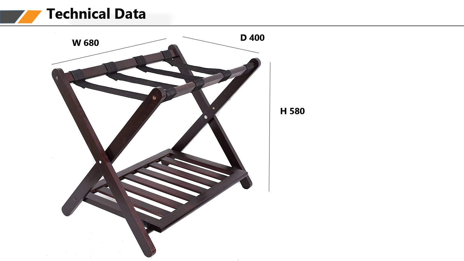 Wood Foldable Stable Durable Casual Home Hotel Luggage Rack with Shoe Shelf 2