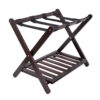 Wood Foldable Stable Durable Casual Home Hotel Luggage Rack with Shoe Shelf