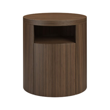 Wooden Modern Round Nightstand Bedside Table Hotel Bedroom Furniture