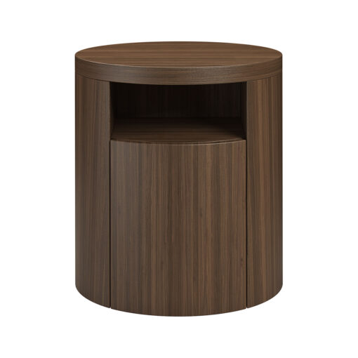 Wooden Modern Round Nightstand Bedside Table Hotel Bedroom Furniture