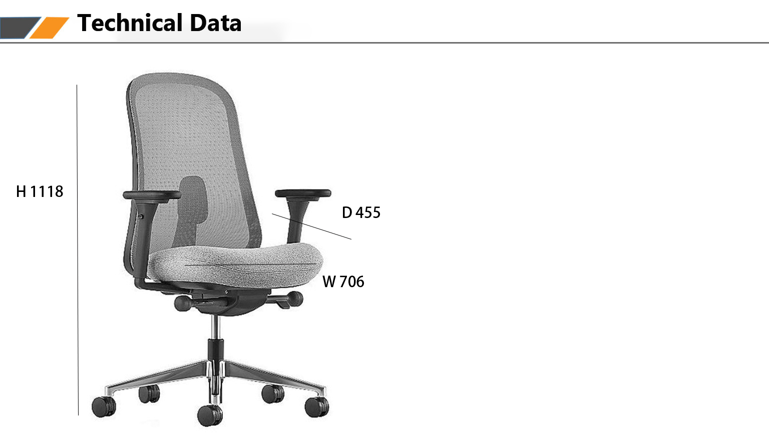 Adjustable Handrail Swivel Computer Ergonomic Mesh Office High Back Chair