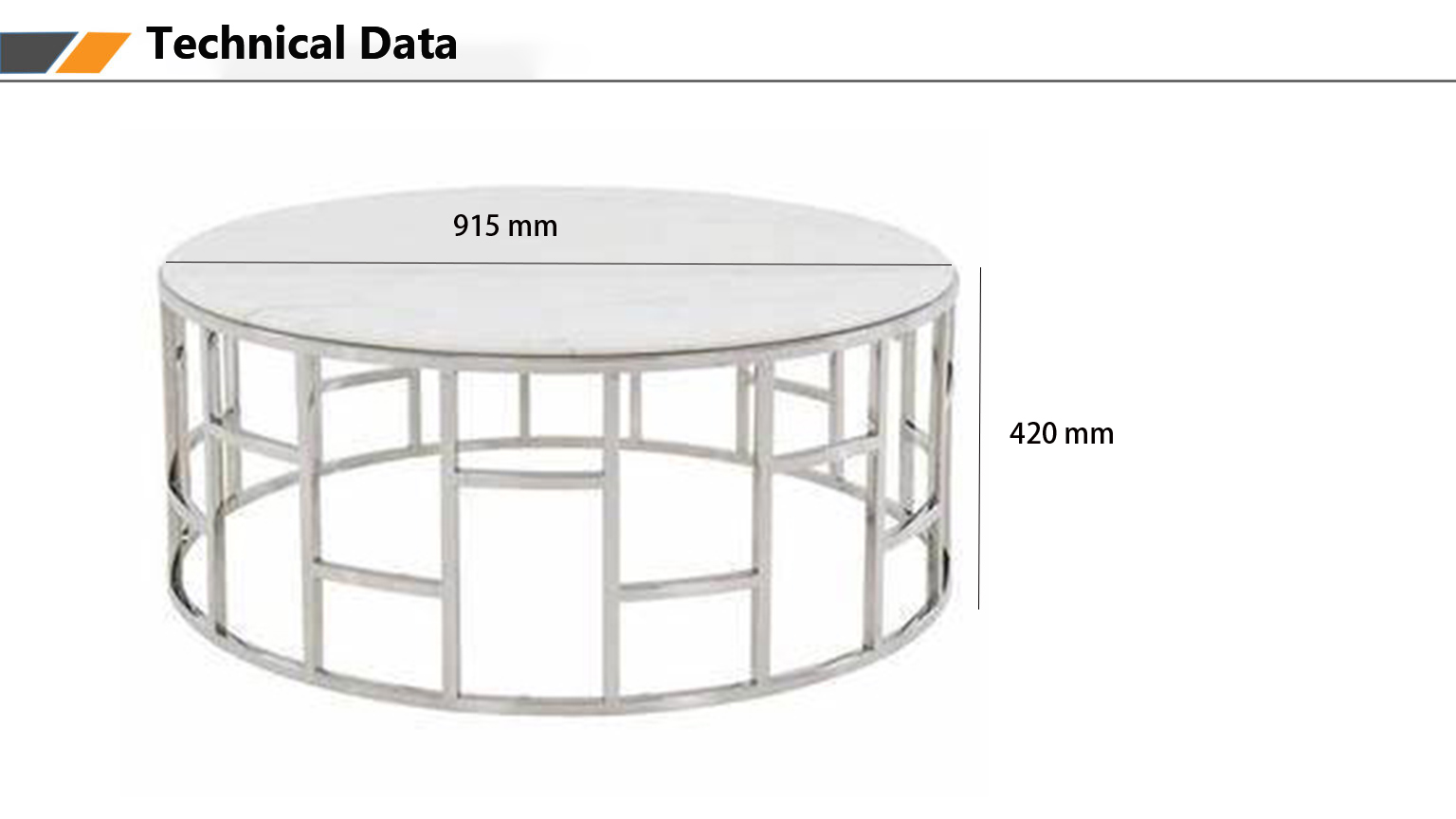 Hotel Furniture Manufacturer Stylish Metal Frame Marble Round Coffee Table