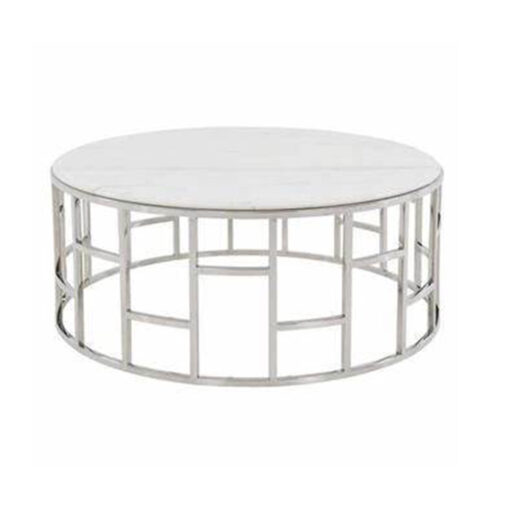 Hotel Furniture Manufacturer Stylish Metal Frame Marble Round Coffee Table