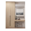 Wood Grained Wardrobe Furniture Modern Swing Door Wardrobes For Hotel Bedroom