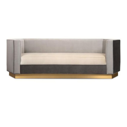 Hotel Project Furniture Manufacturer Square Arms Performance Velvet Tuxedo Straight Booth Sofa