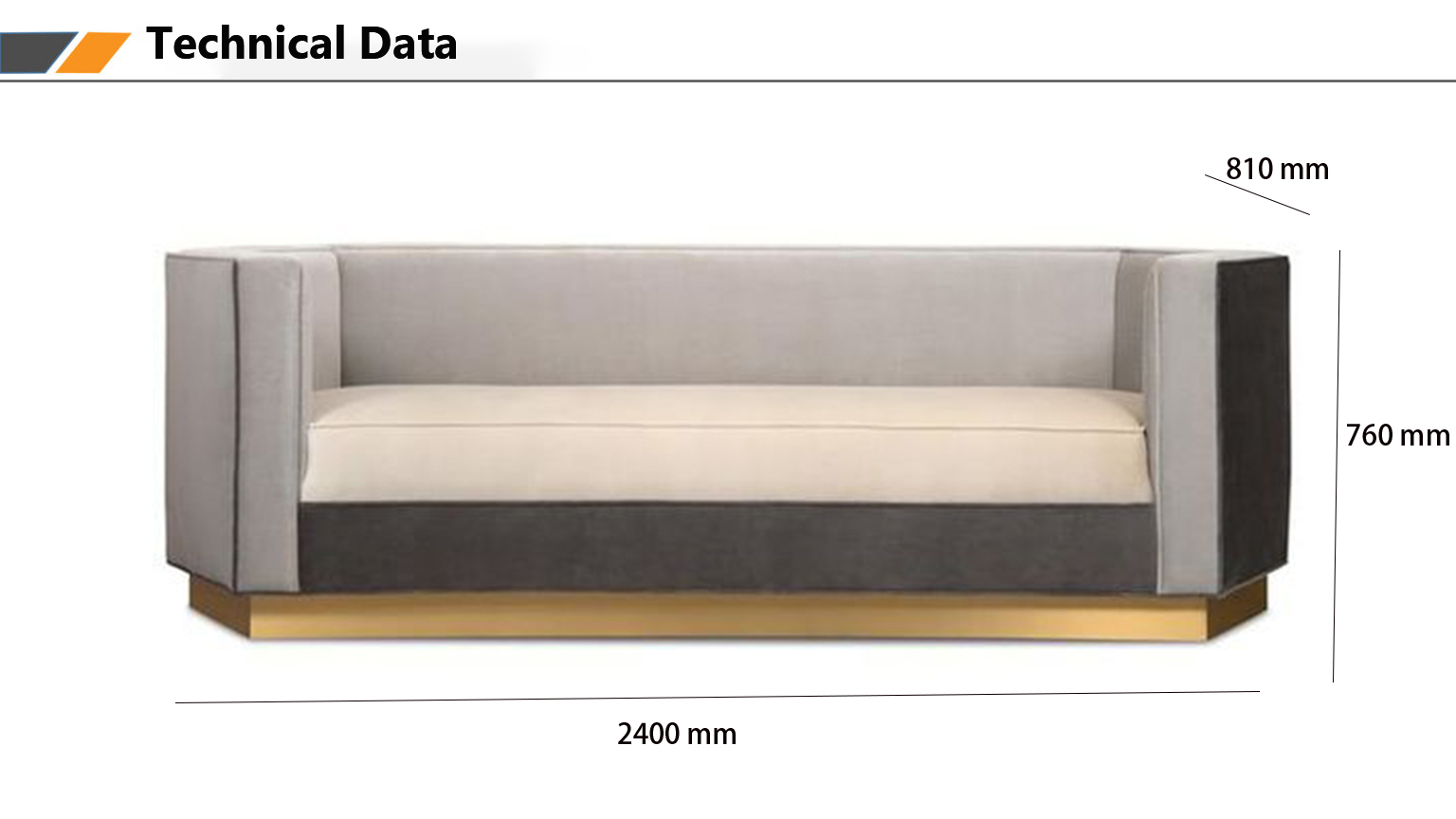 Hotel Project Furniture Manufacturer Square Arms Performance Velvet Tuxedo Straight Booth Sofa