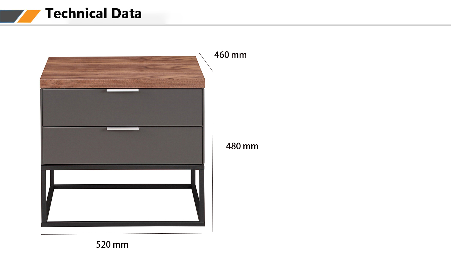 Contemporary Hotel Bedroom Furniture Nightstand With Drawers