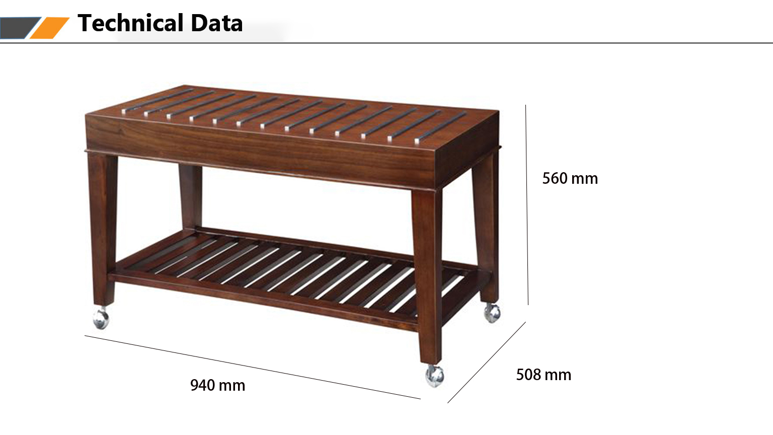 Custom Made Hotel Furniture Wooden Luggage Bench With Mobility