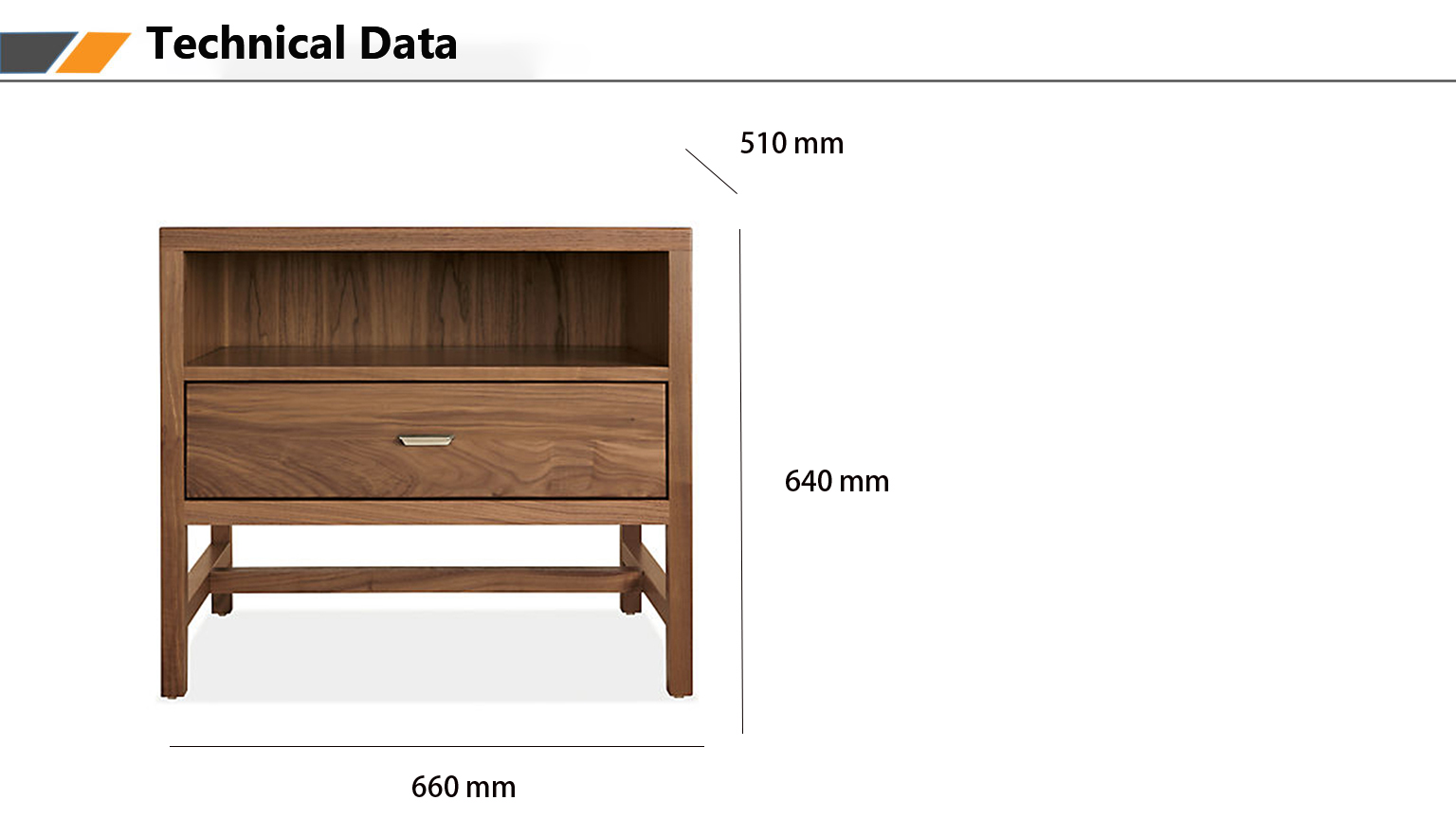 Hozota Hotel Bedroom Furniture Solid Wood One-Drawer Nightstand